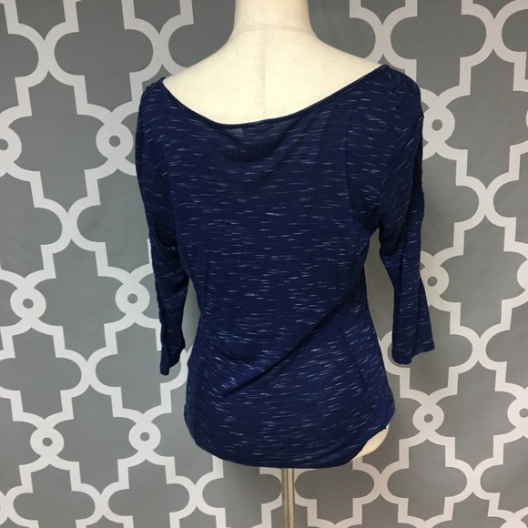 💎 Self Esteem Navy Blue 3/4in Sleeve Henley Top - Picture 5 of 7